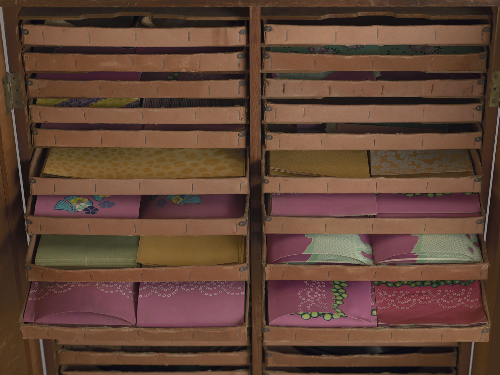 Organizer cabinet (drawers, <i>chiyogami</i> paper)